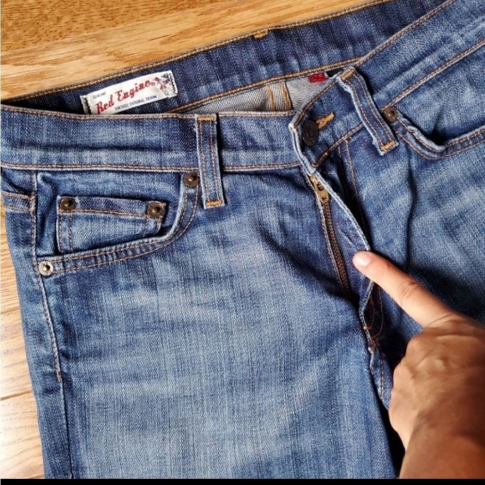 ⚘Red Engine Jeans - Picture 5 of 9